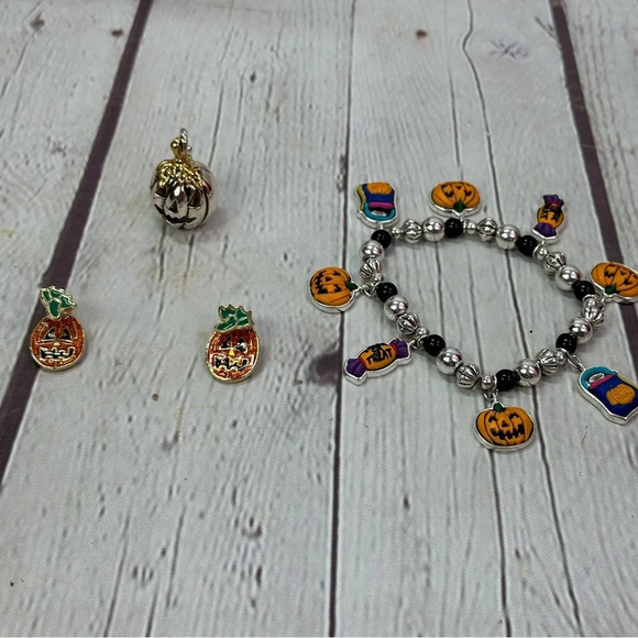 halloween costume jewlery set pumkins - Picture 1 of 8